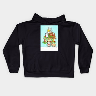 Dog Christmas Tree Kids Hoodie